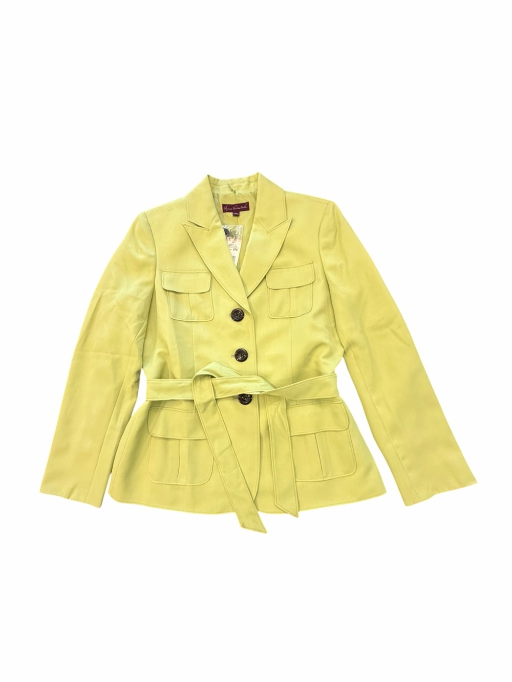 Spring Green Belted Blazer Jacket Size 10 Gloria Vanderbilt Professional New